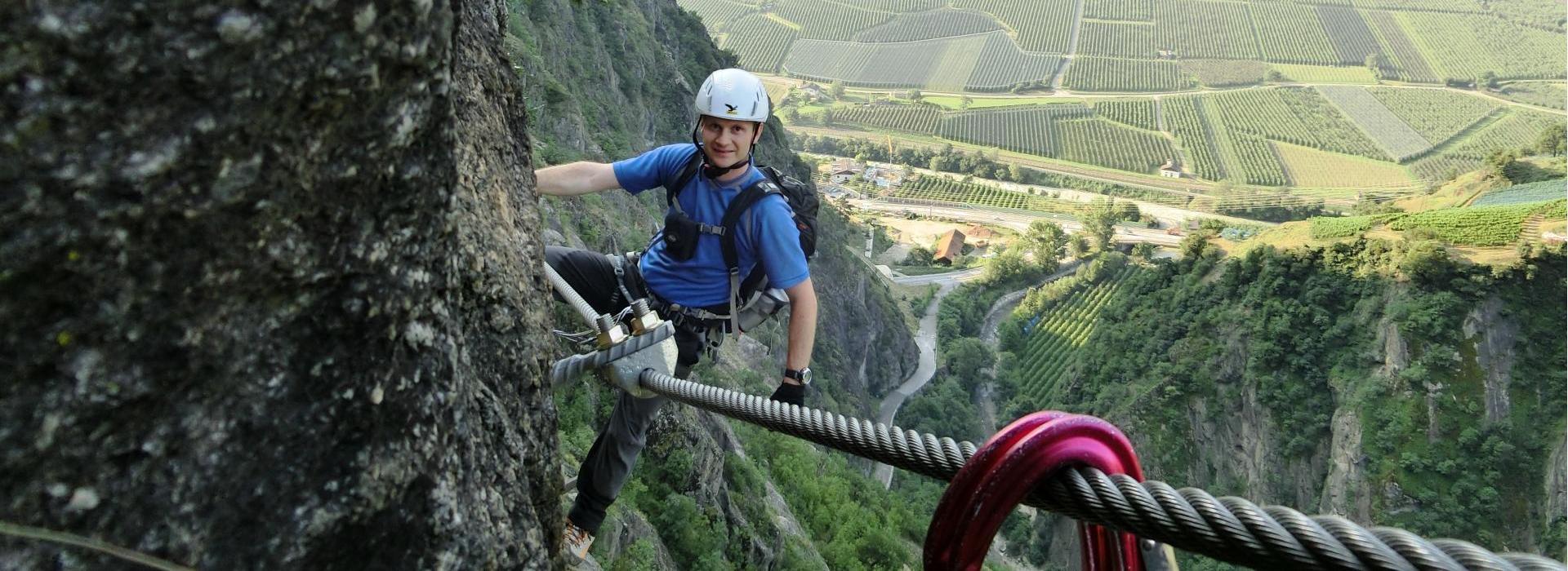 Thomas while climbing