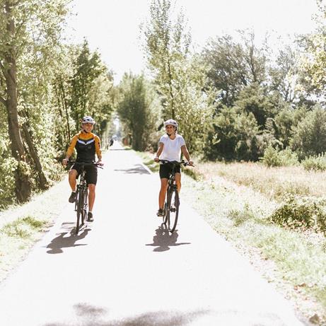 Sulla pista ciclabile