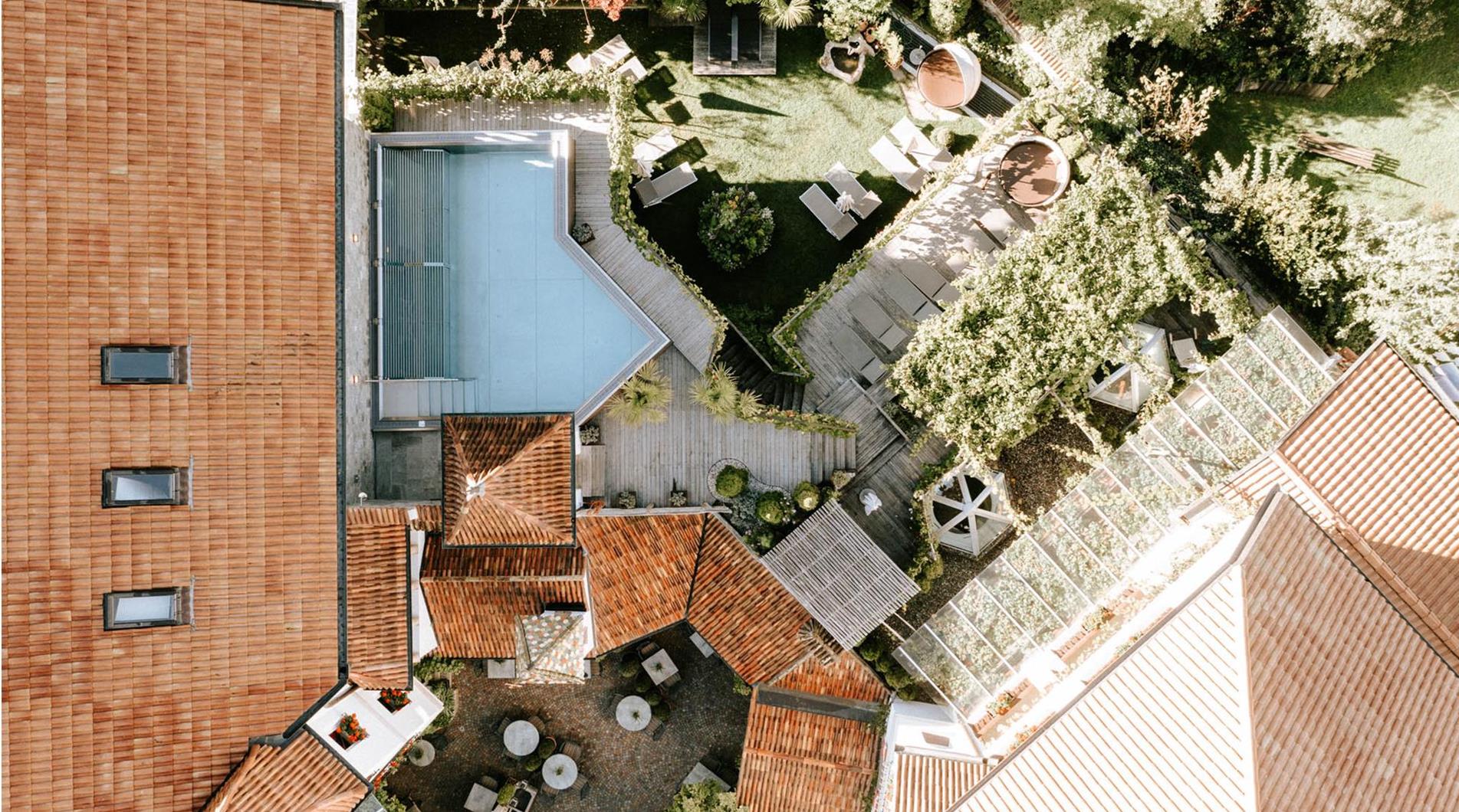 The Garden with the Pool Tower seen from above